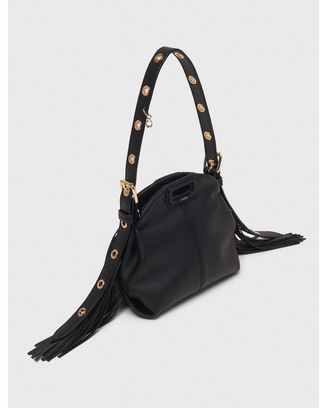 Maje White Miss M Micro Leather Bag