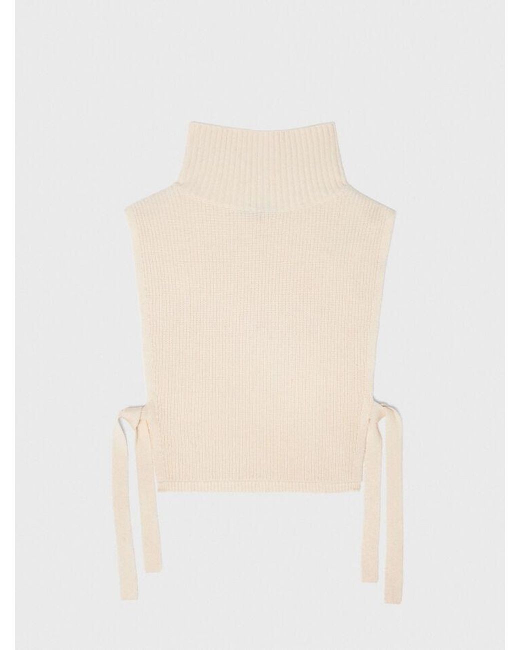 Maje White Wool And Cashmere Collar