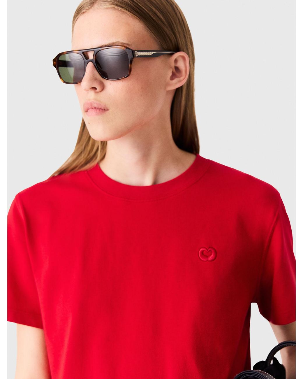 Maje T-Shirt With Embroidered Logo