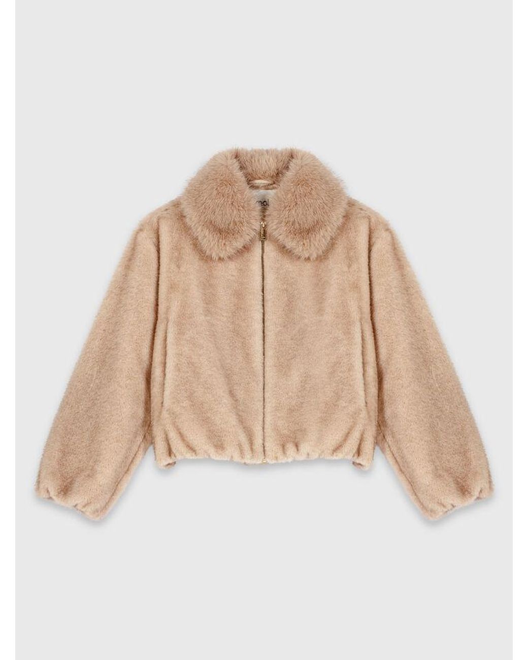 Maje White Faux Fur Jacket