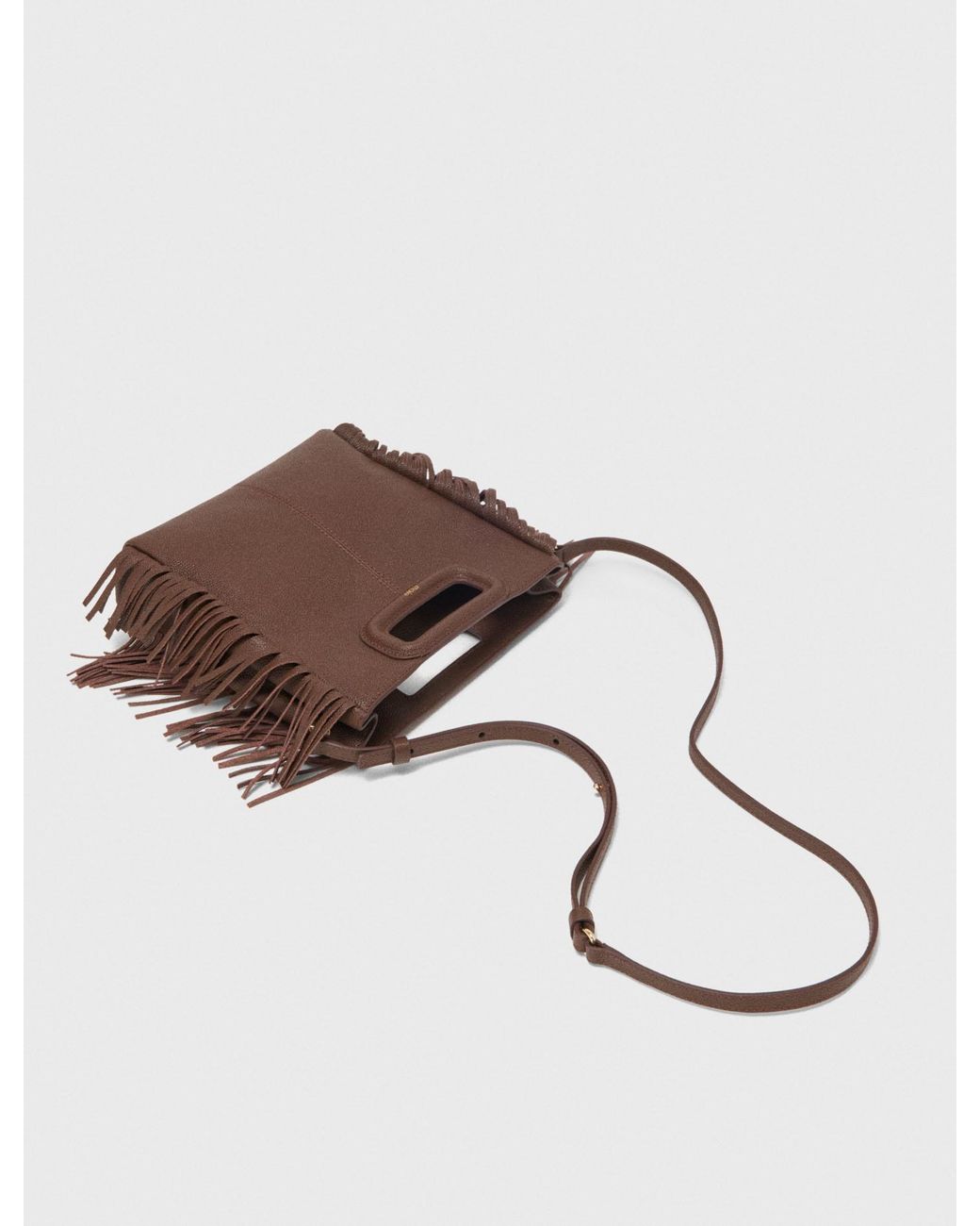 Maje Brown Grained Leather M Bag