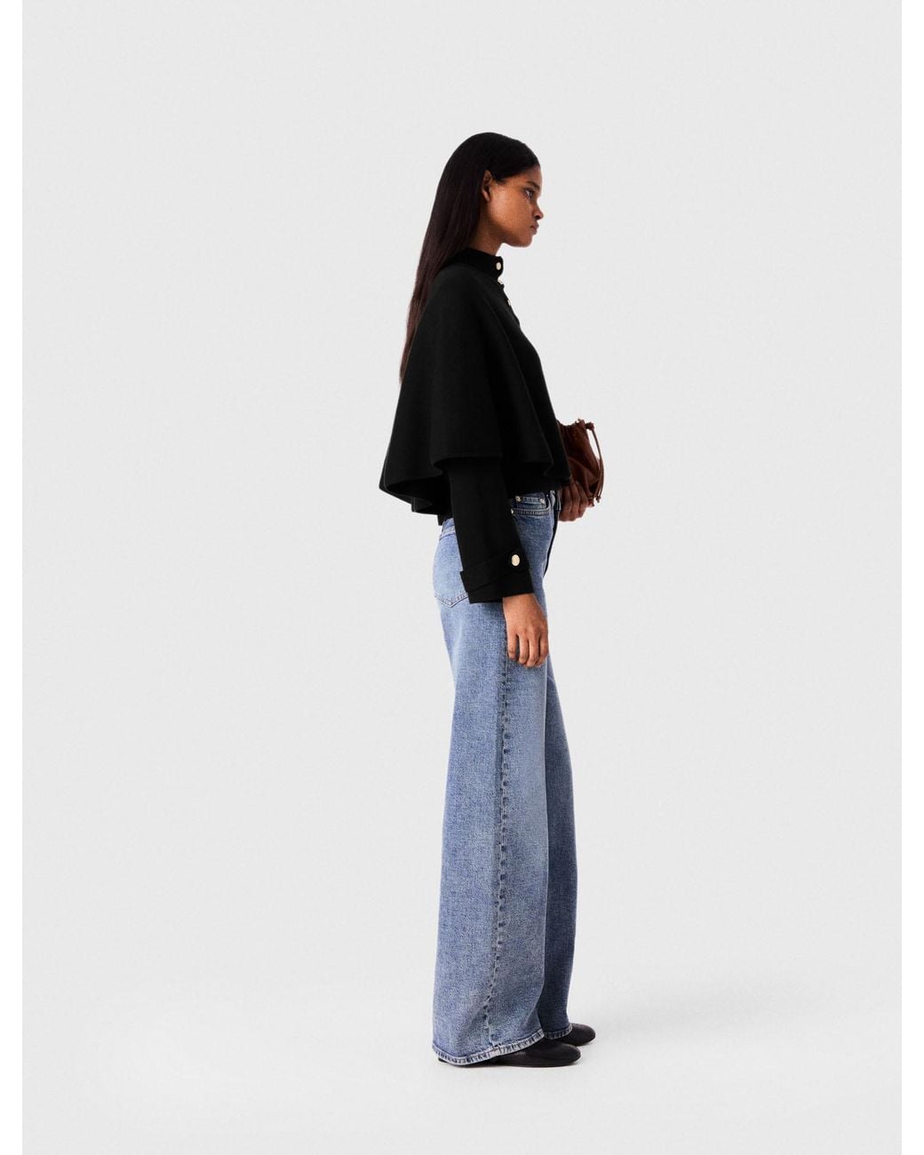 Maje Blue Cape-Effect Cardigan