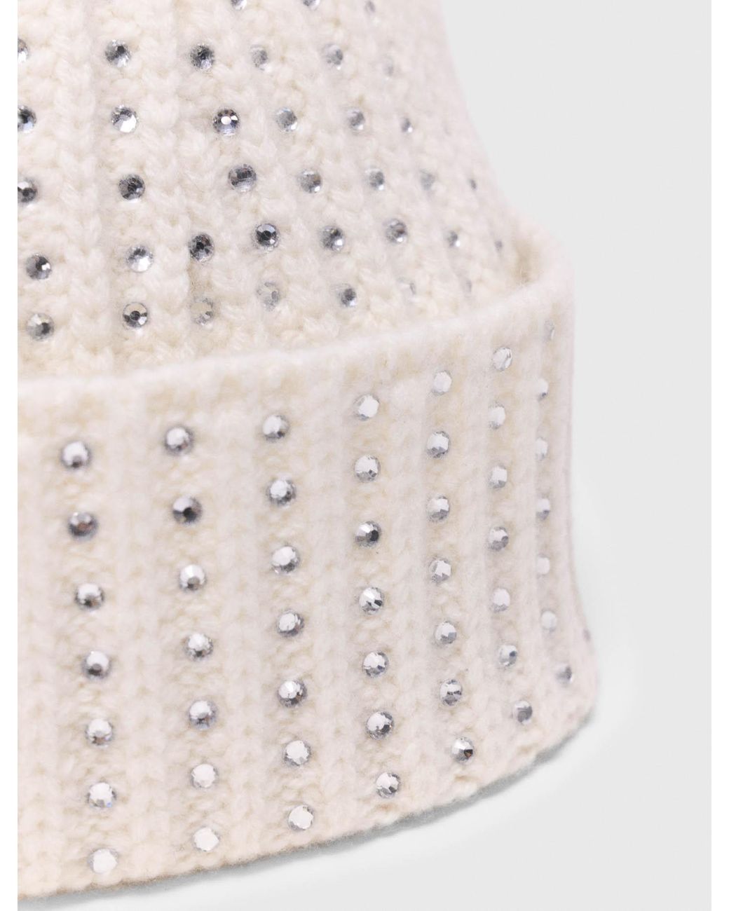 Maje White Wool And Rhinestone Hat
