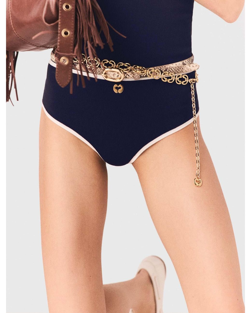 Maje Blue Briefs With Contrasting Trim