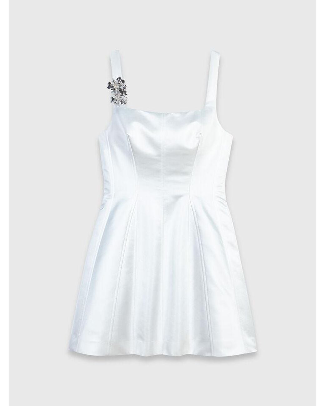 Maje White Short Satin Dress