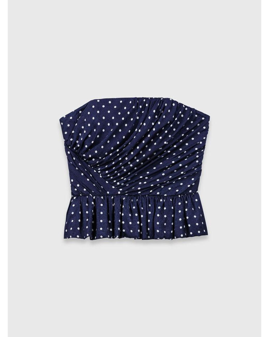 Maje Blue Patterned Bustier Top