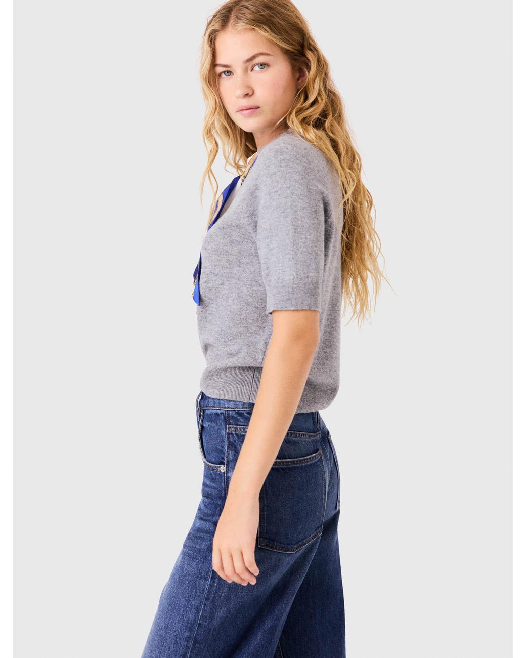 Maje Blue Pullover Mit Twilly