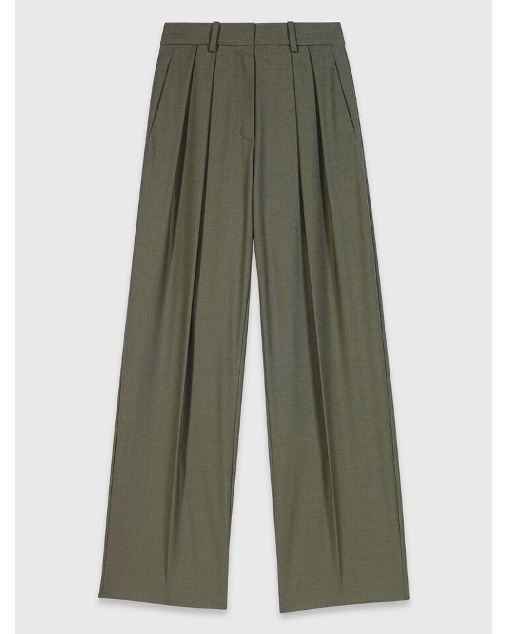 Maje White Wide-Leg Suit Trousers With Pleats