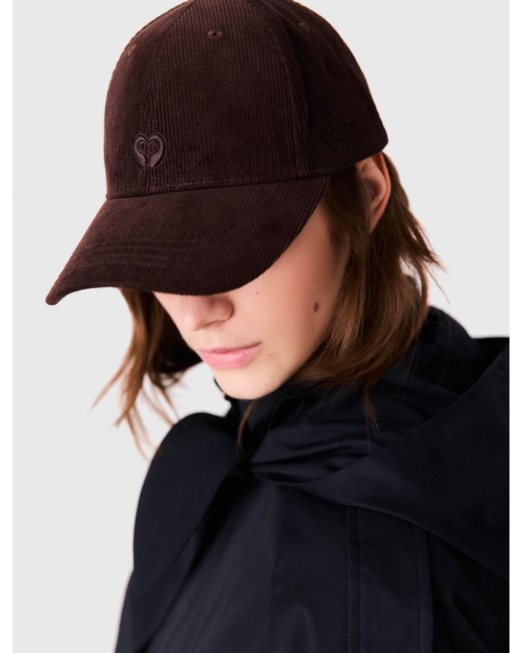 Maje Brown Corduroy Cap