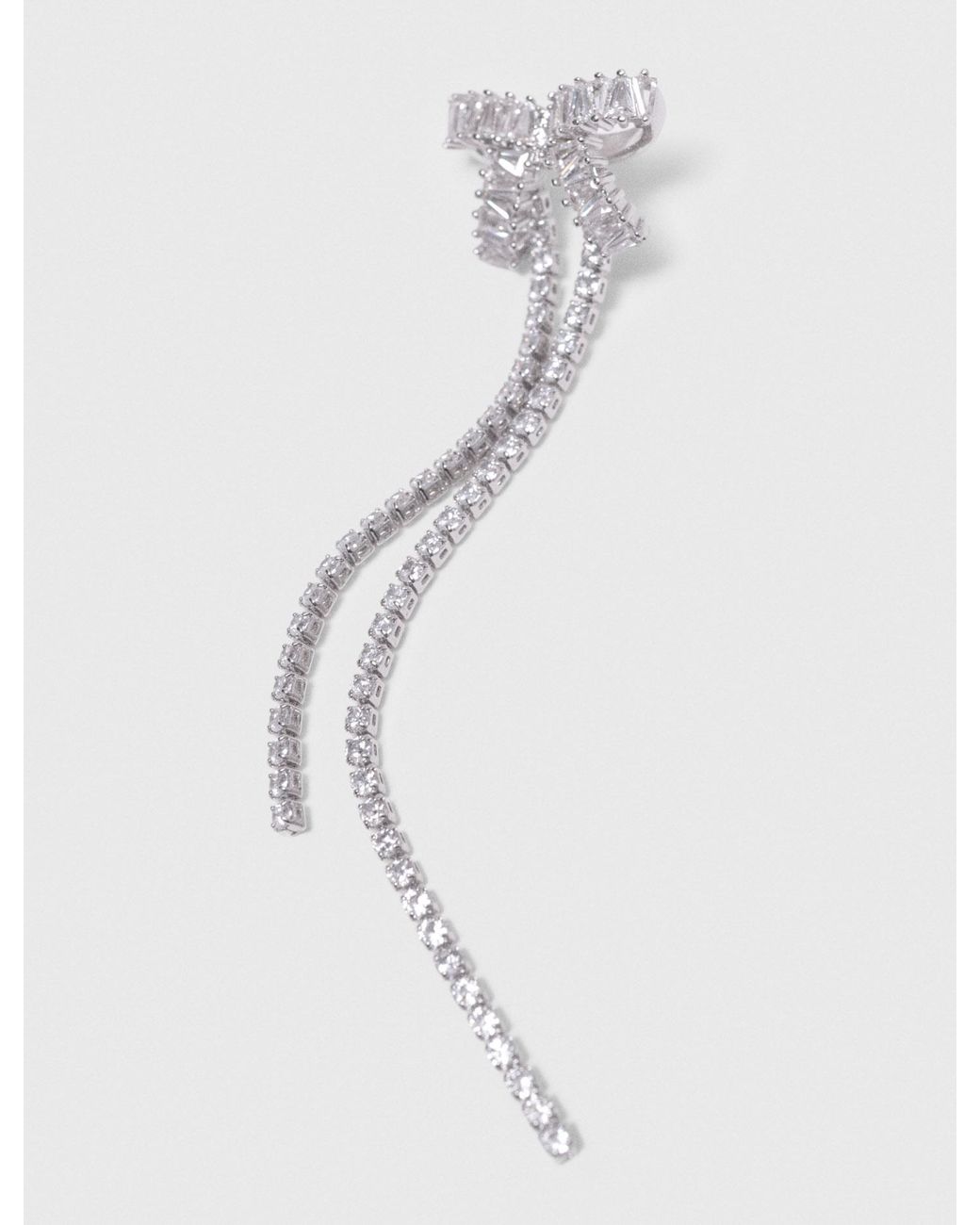 Maje White Rhinestone Bow Earrings