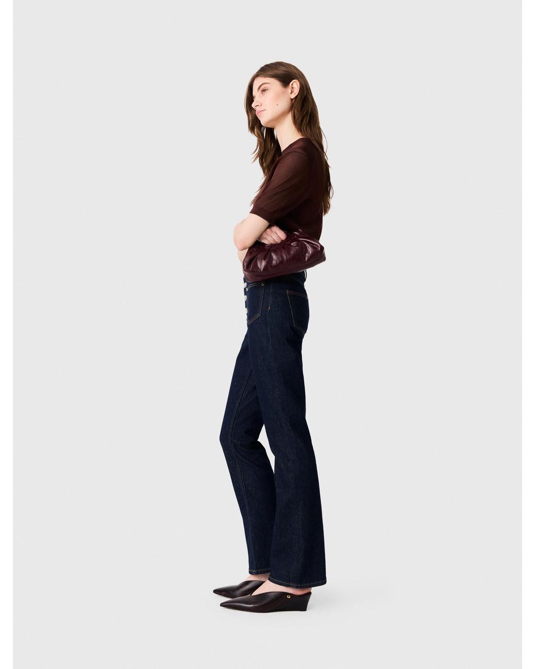 Maje White Denim Jeans With Pockets