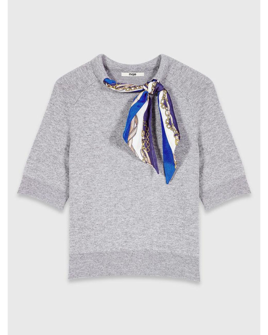 Maje Blue Pullover Mit Twilly