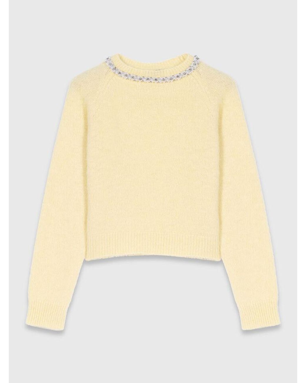Maje White Removable Jewel Collar Jumper