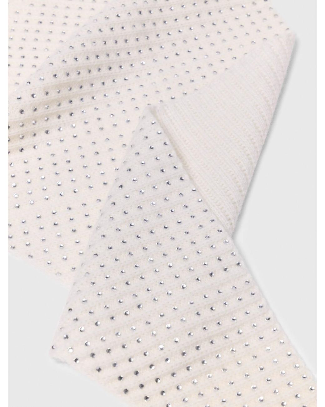 Maje Natural Rhinestone Wool Triangle Scarf