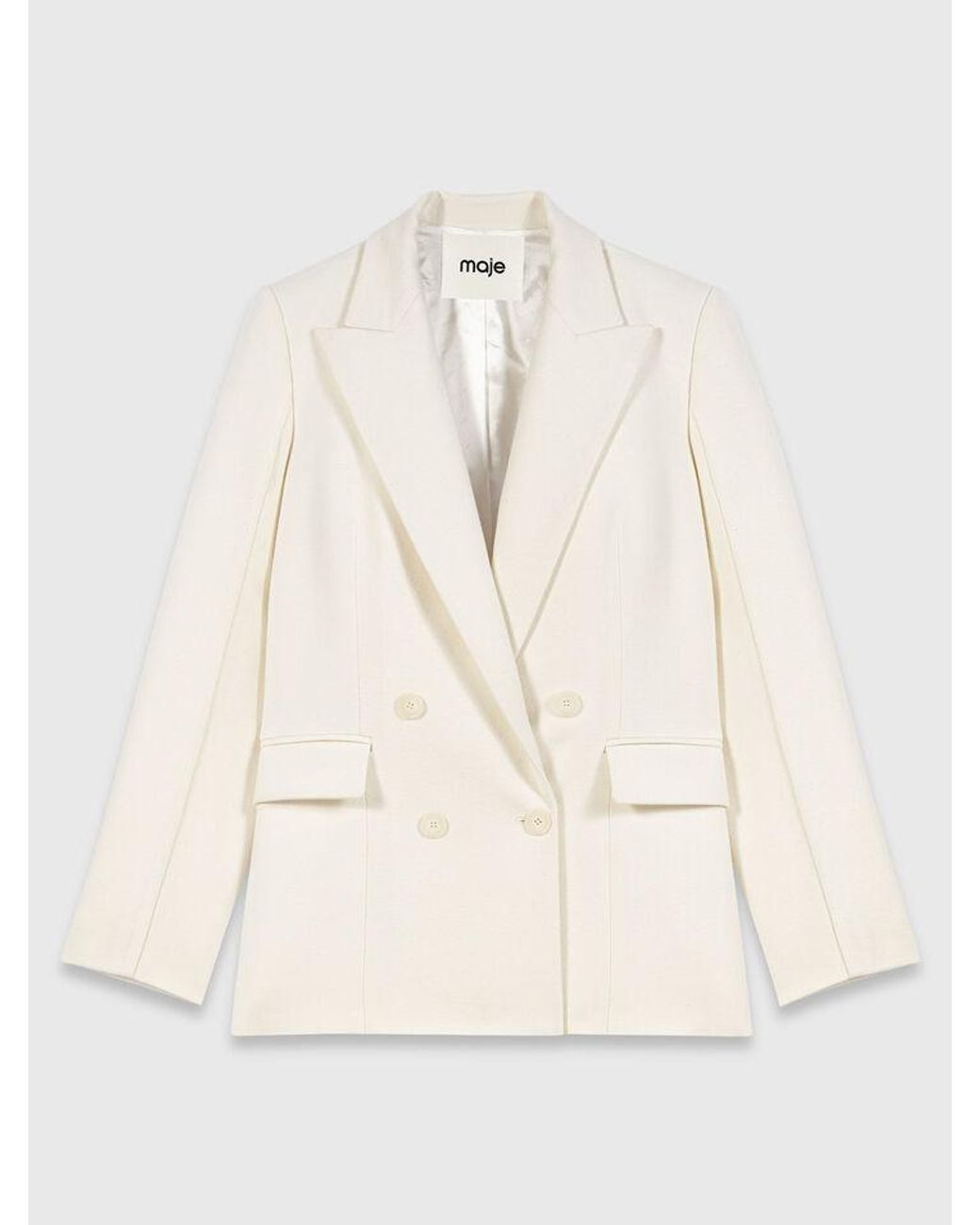 Maje White Double-Breasted Suit Jacket