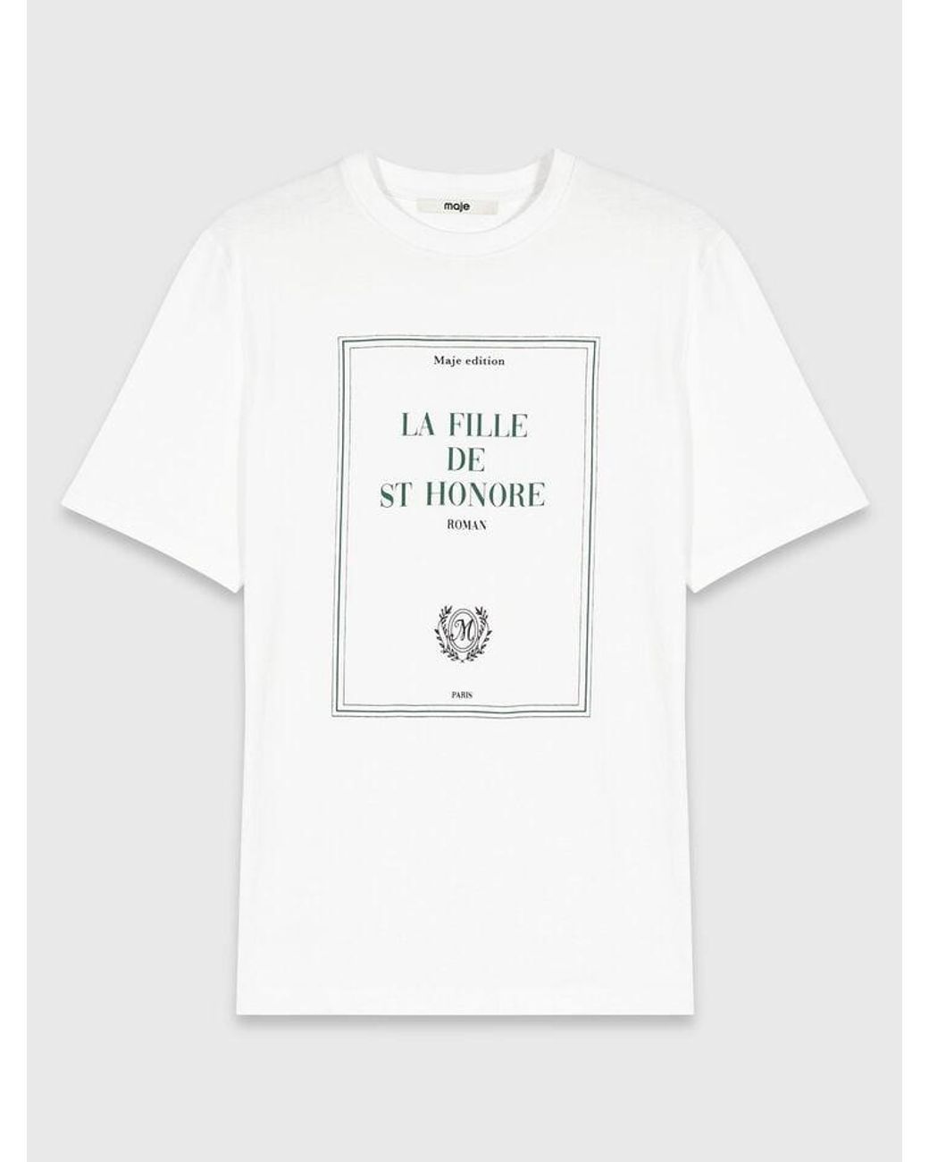 Maje White Oversized T-Shirt With Print