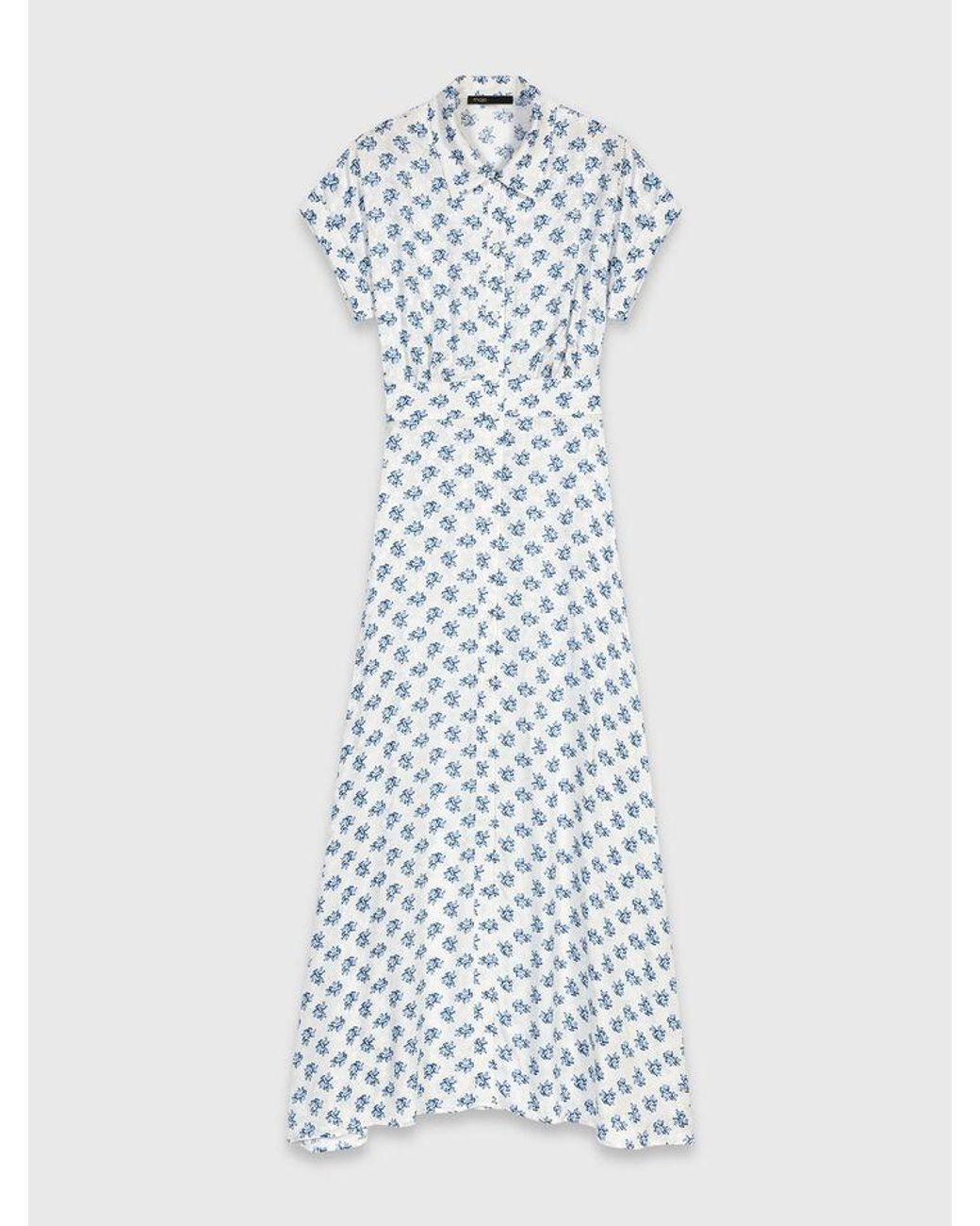 Maje White Jacquard Print Maxi Dress
