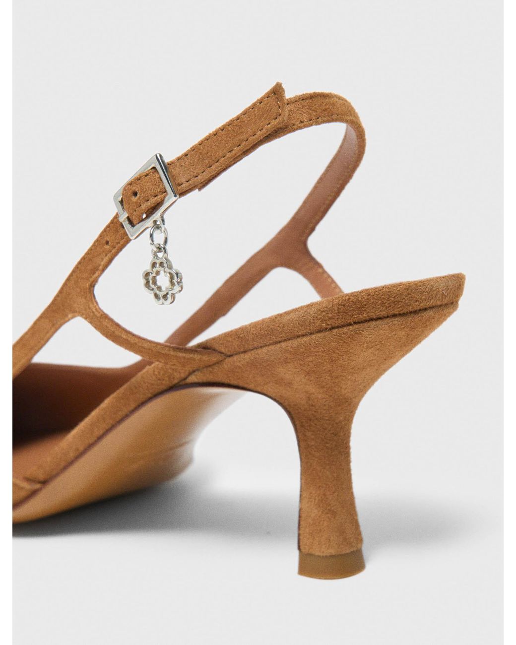 Maje White Metallic-Toe Suede Pumps