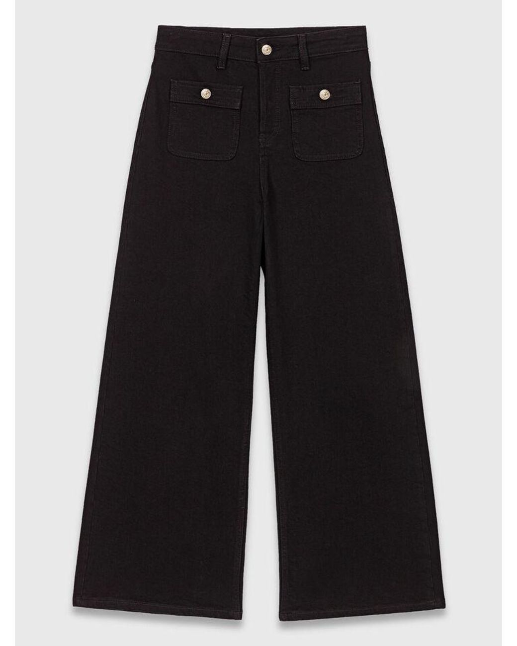Maje White Straight-Leg Jeans With Patch Pockets