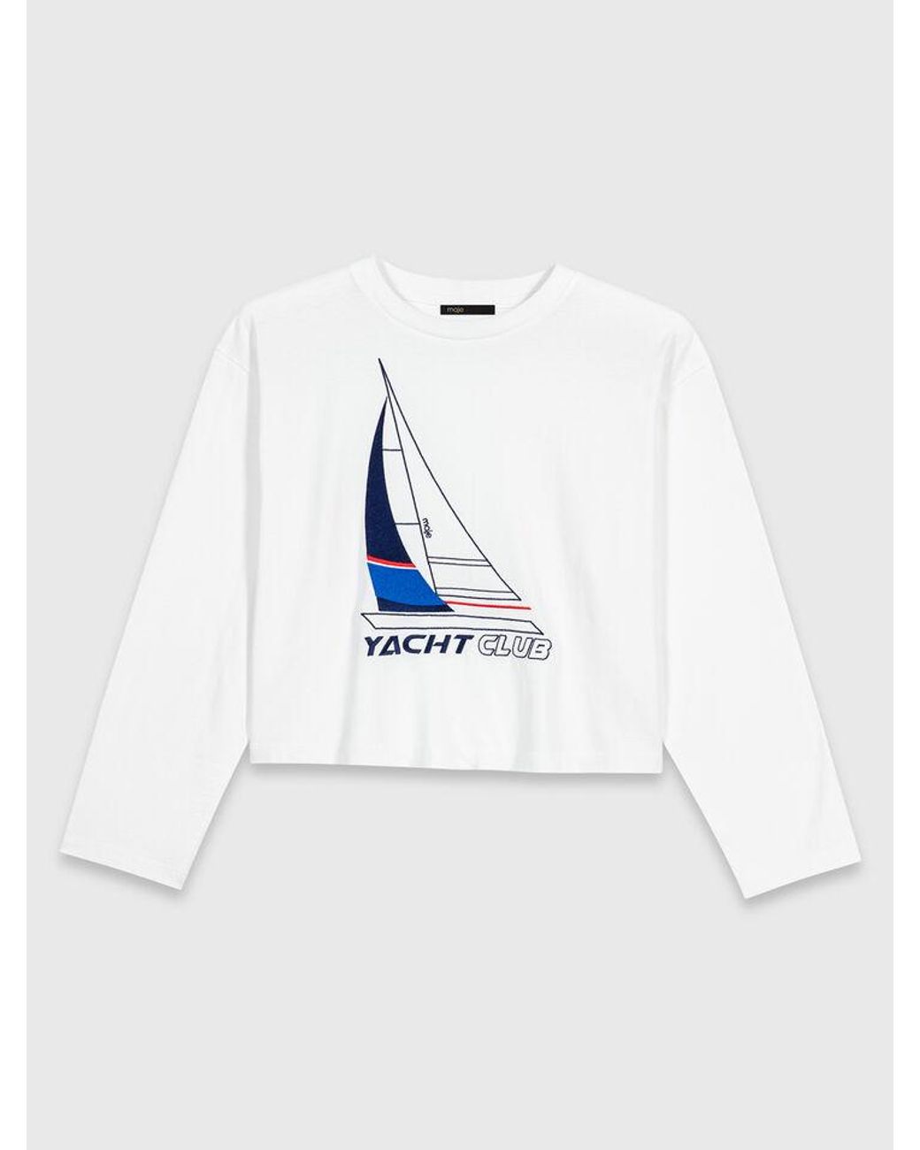 Maje Blue Boat Print T-Shirt