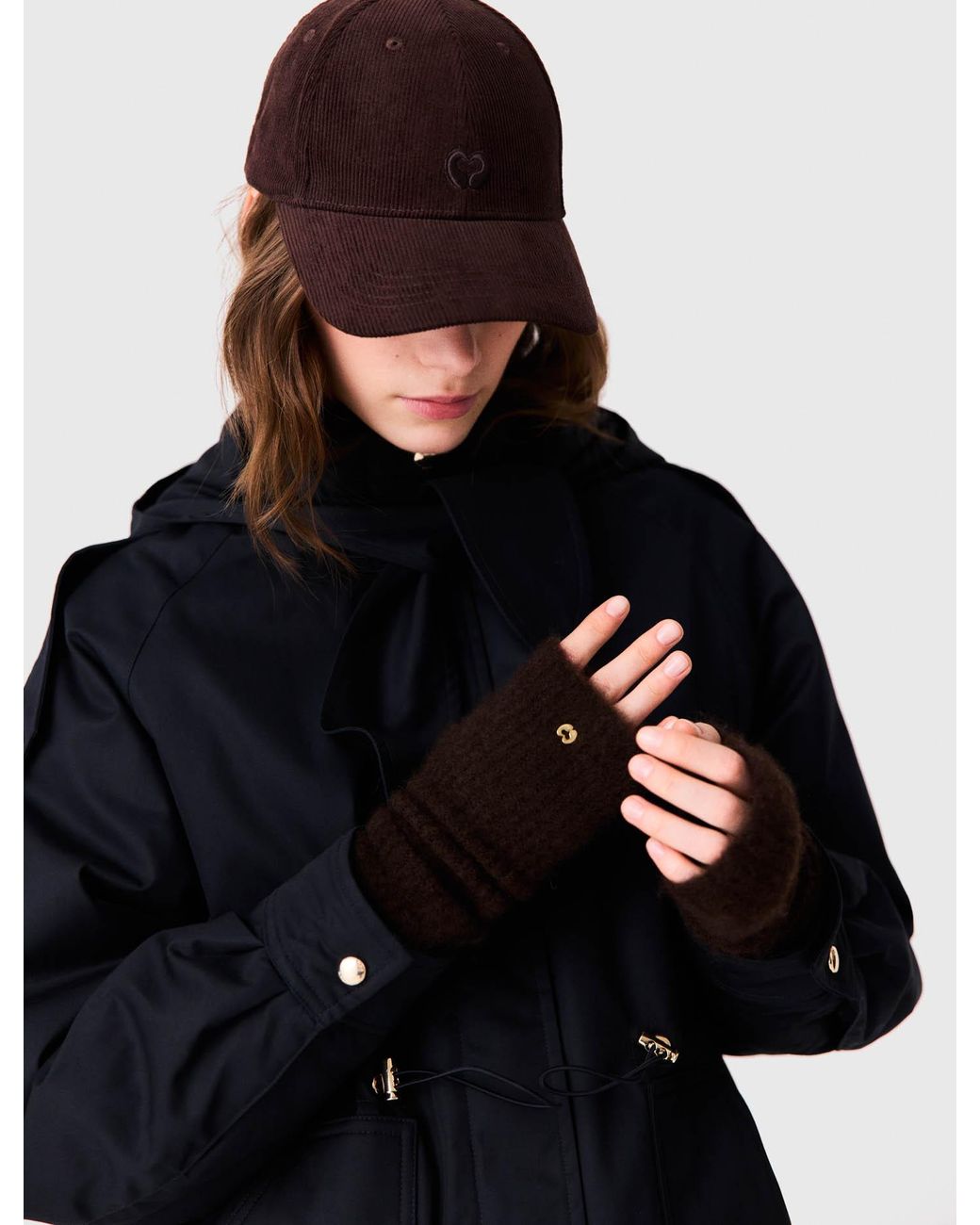 Maje Brown Yak Blend Mittens