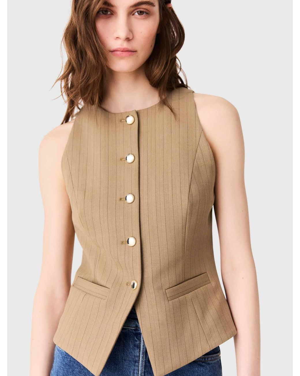 Maje Blue Long Tailored Jacket