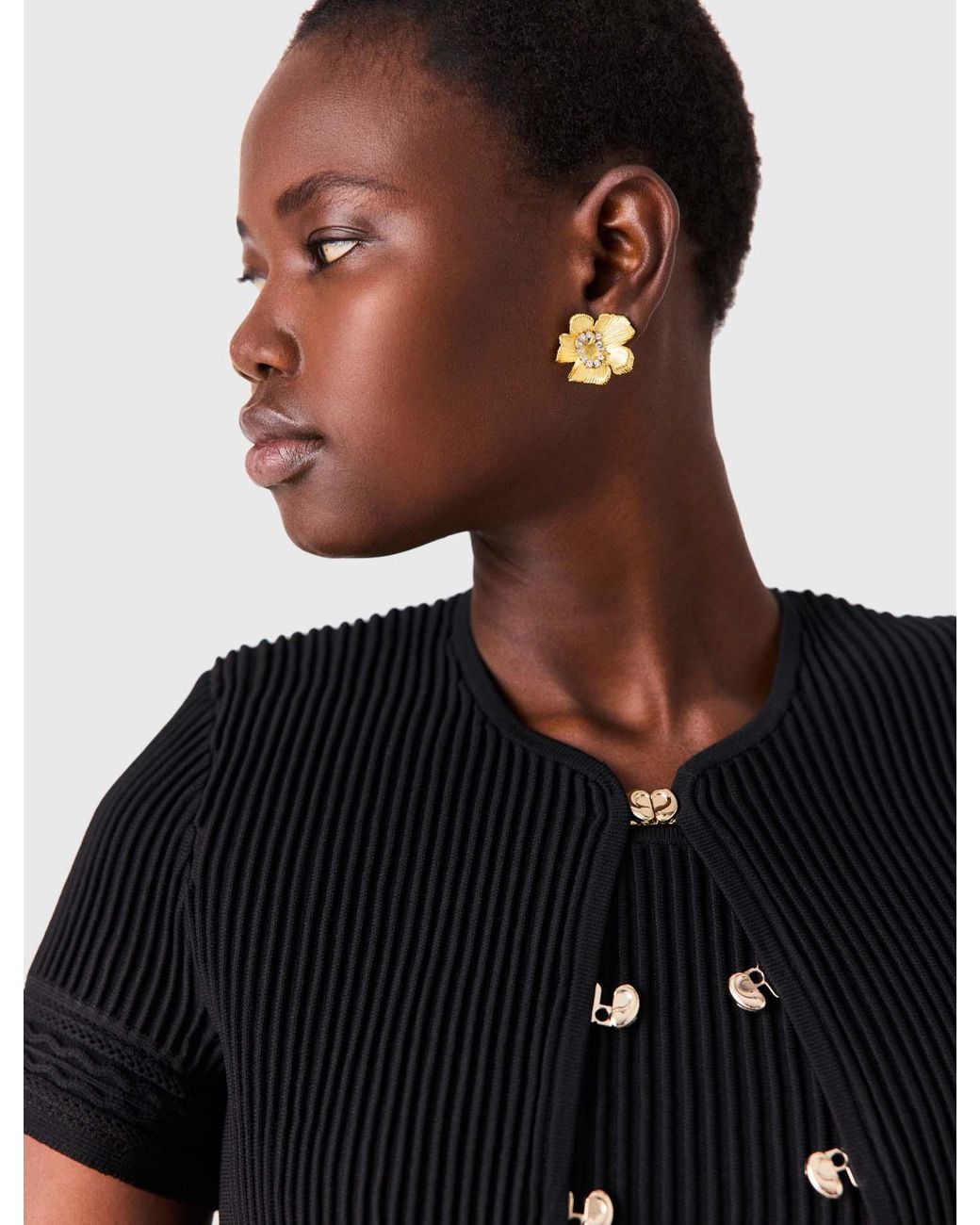 Maje White Flower Earrings