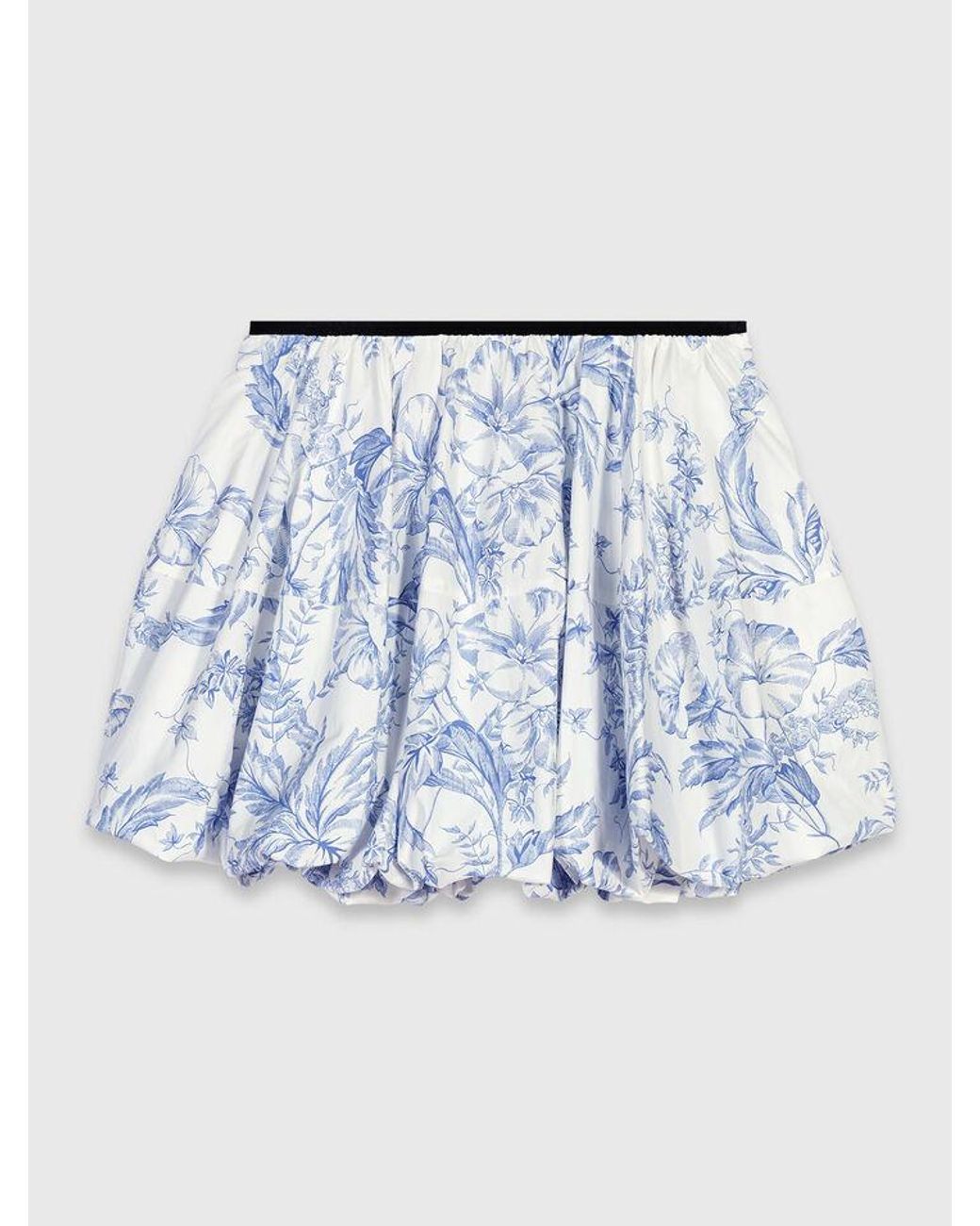 Maje White Printed Balloon-Effect Skirt