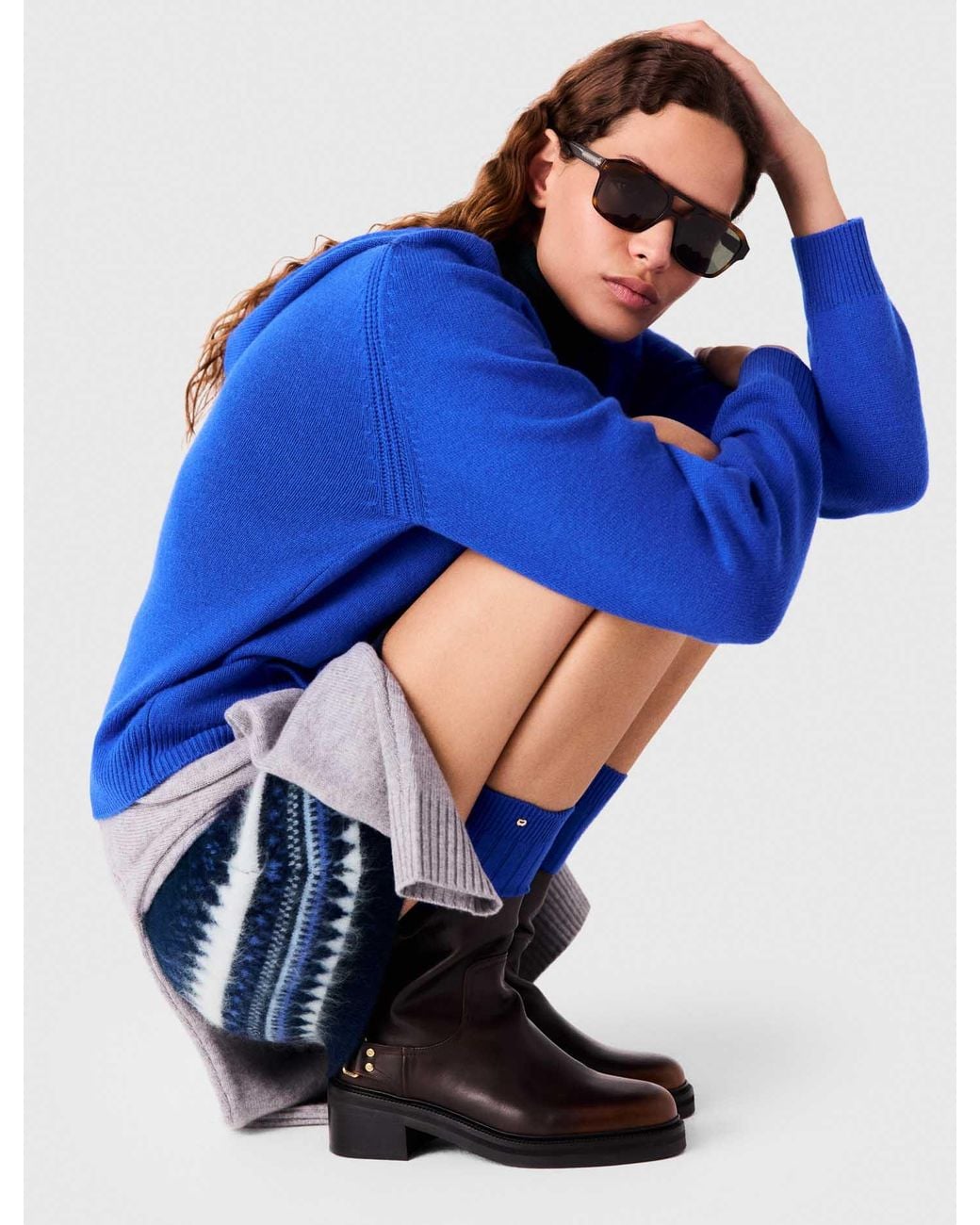 Maje Blue Hooded Jumper