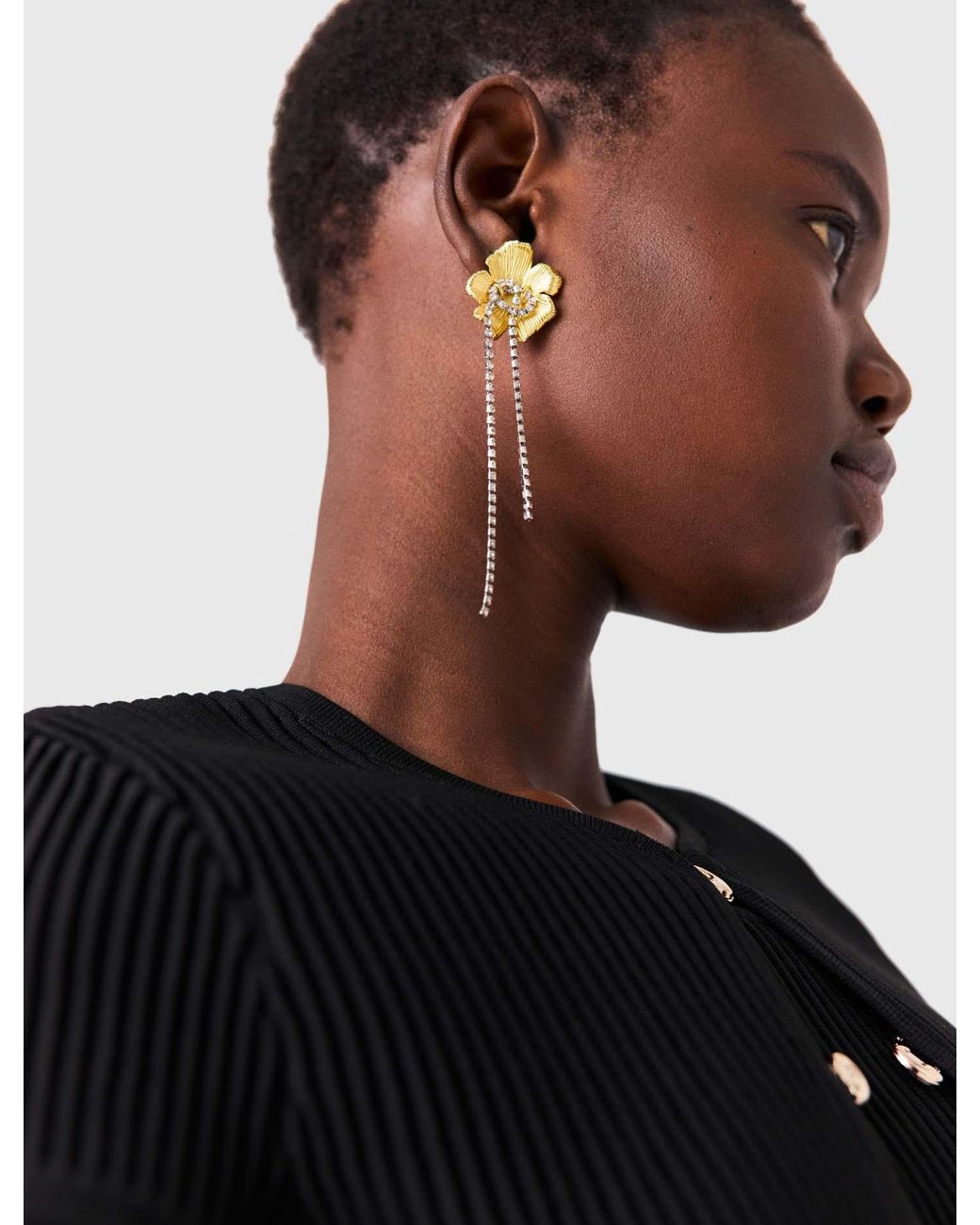 Maje White Flower Earrings