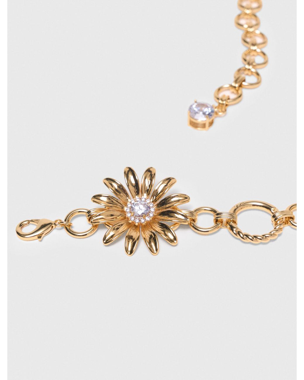 Maje Metallic Chain Belt With Flowers