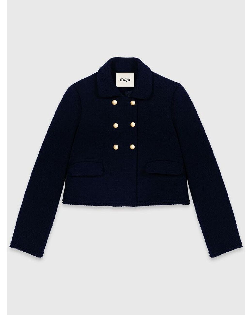 Maje Blue Short Tweed Jacket