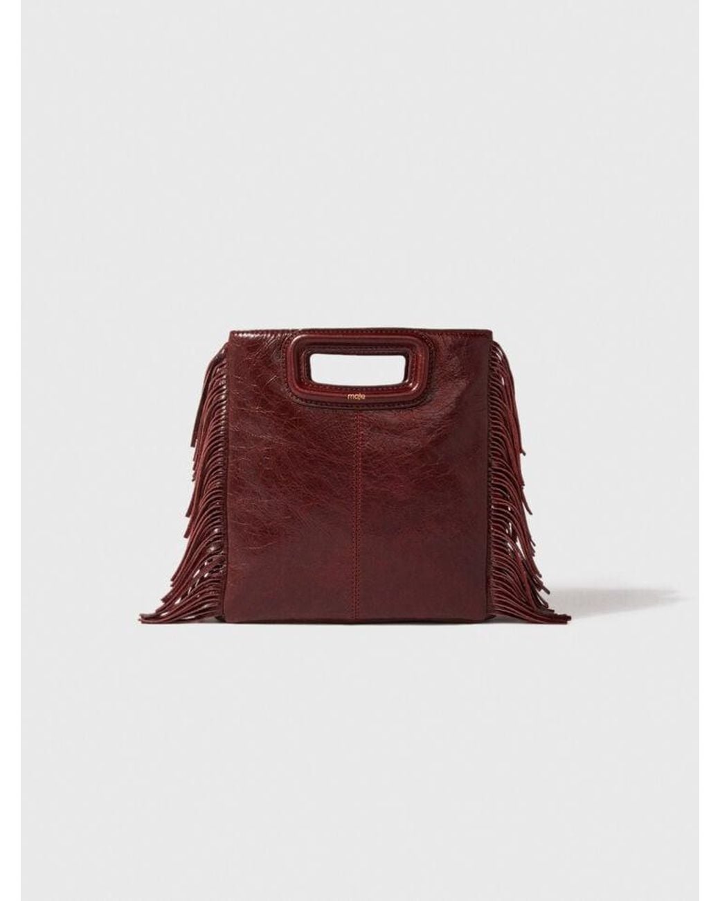 Maje Red Crackled Leather M Bag
