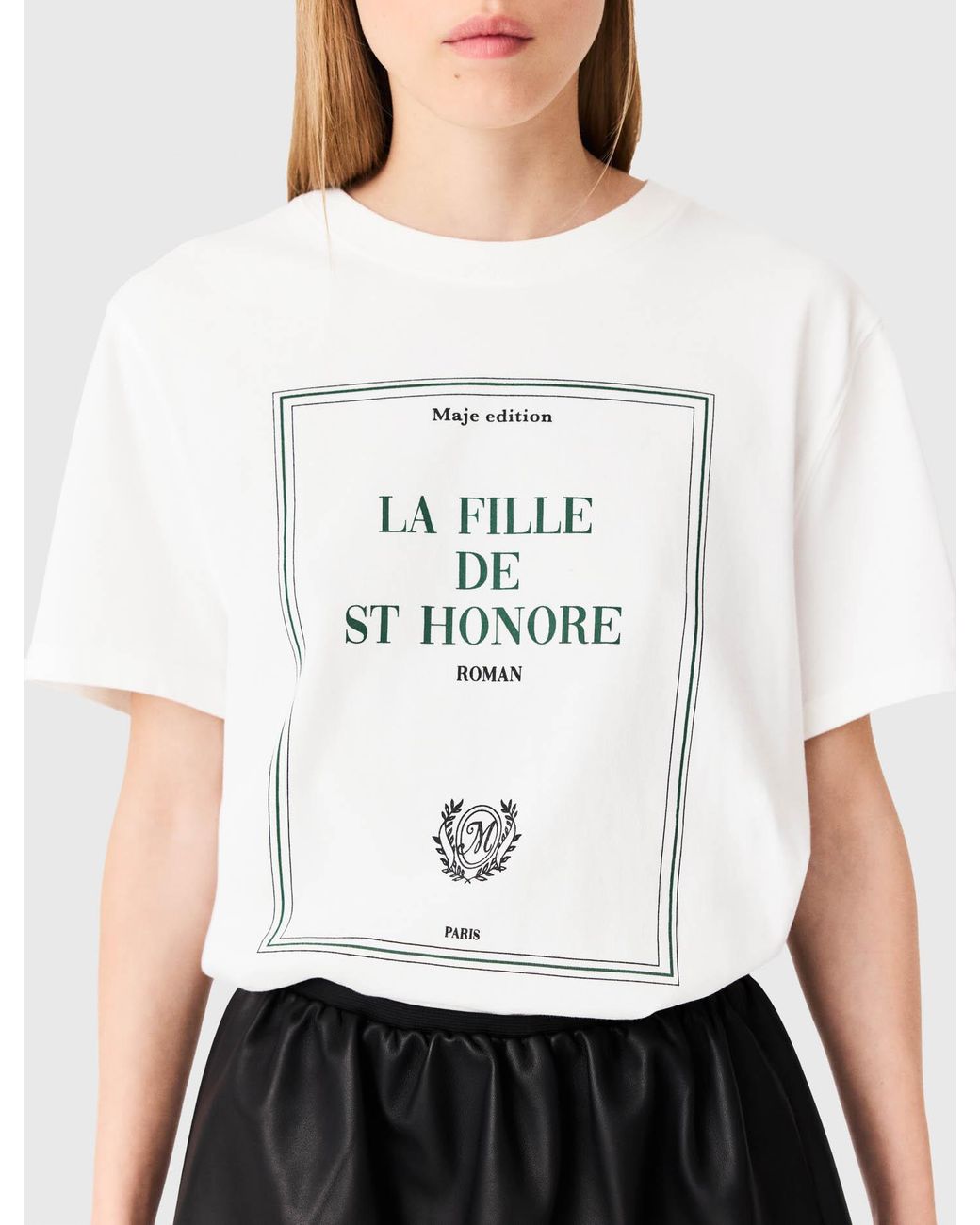 Maje White Oversized T-Shirt With Print
