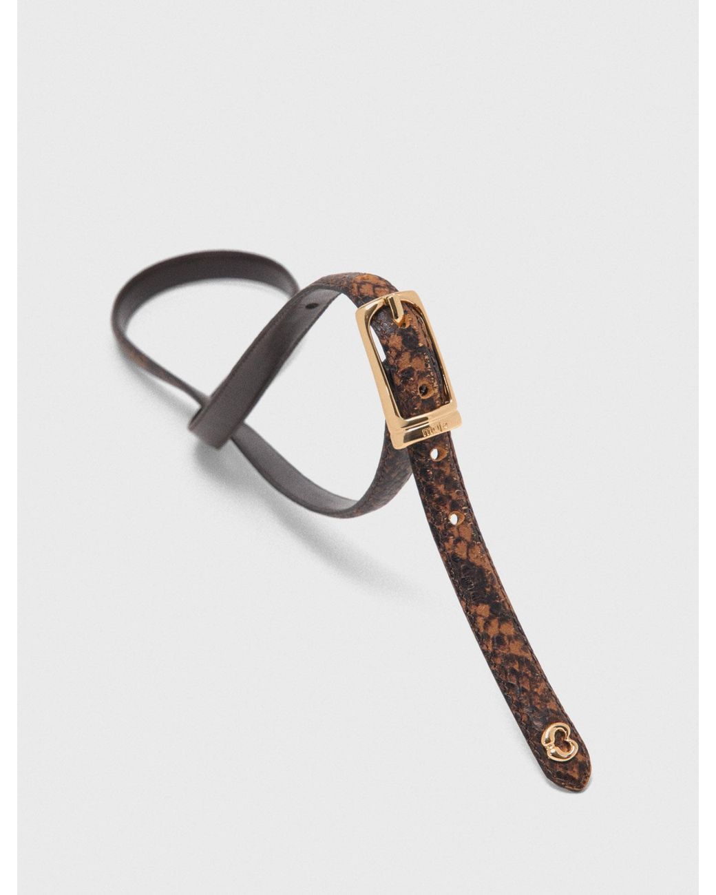 Maje Multicolor Slim Embossed Leather Belt