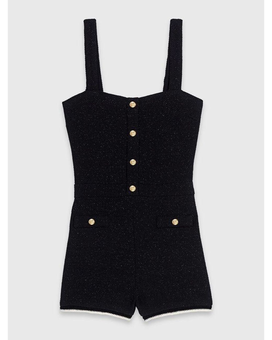 Maje Black Tweed Playsuit