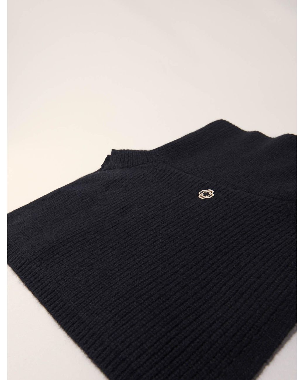 Maje Blue Button-Up Wool Mix Collar Wrap