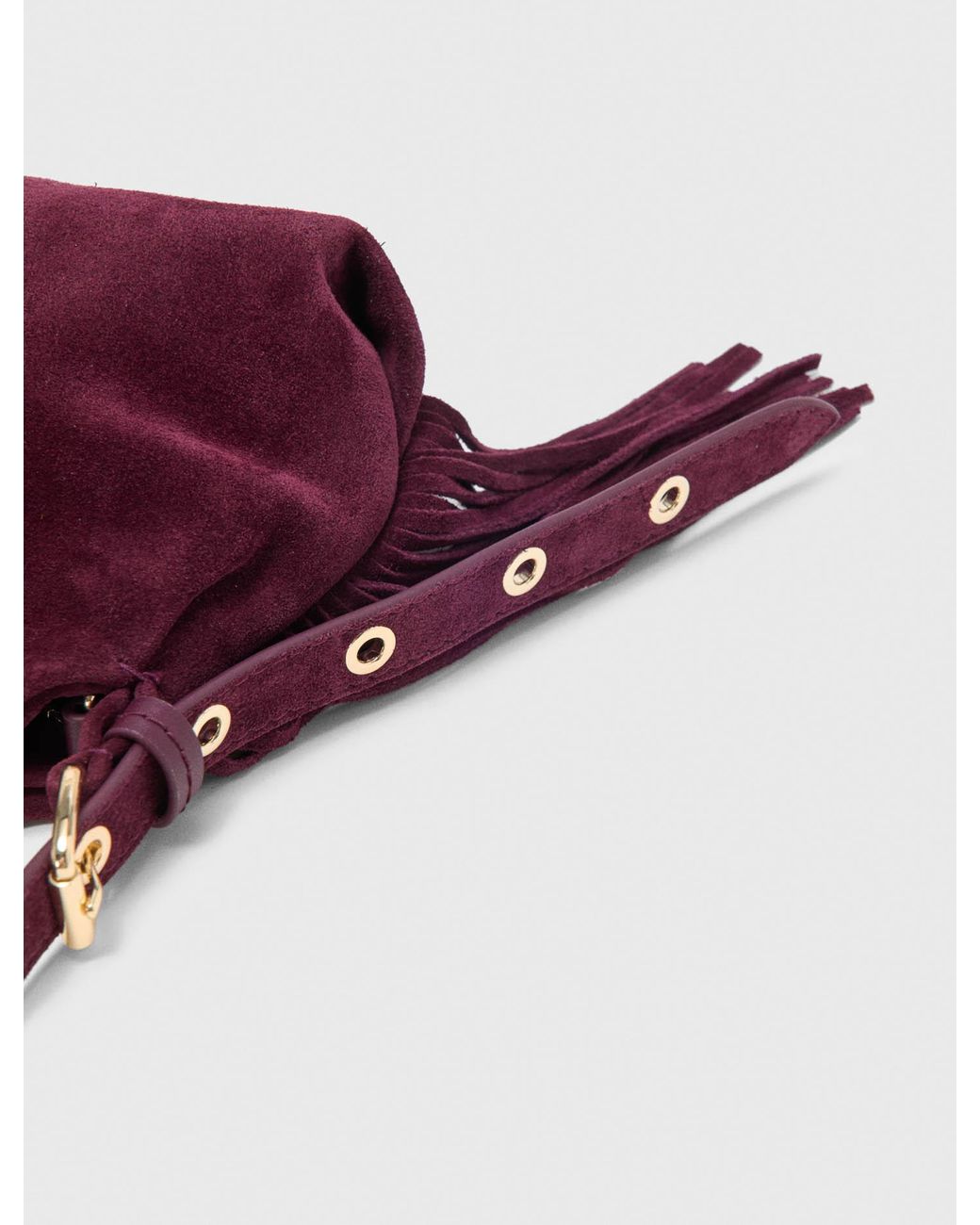 Maje Purple Miss M Micro Suede Bag