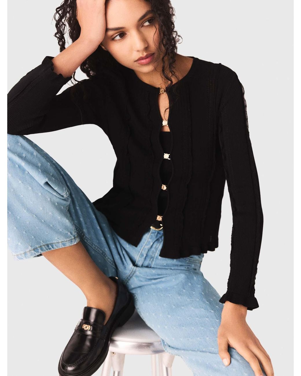 Maje White 2-In-1 Cardigan