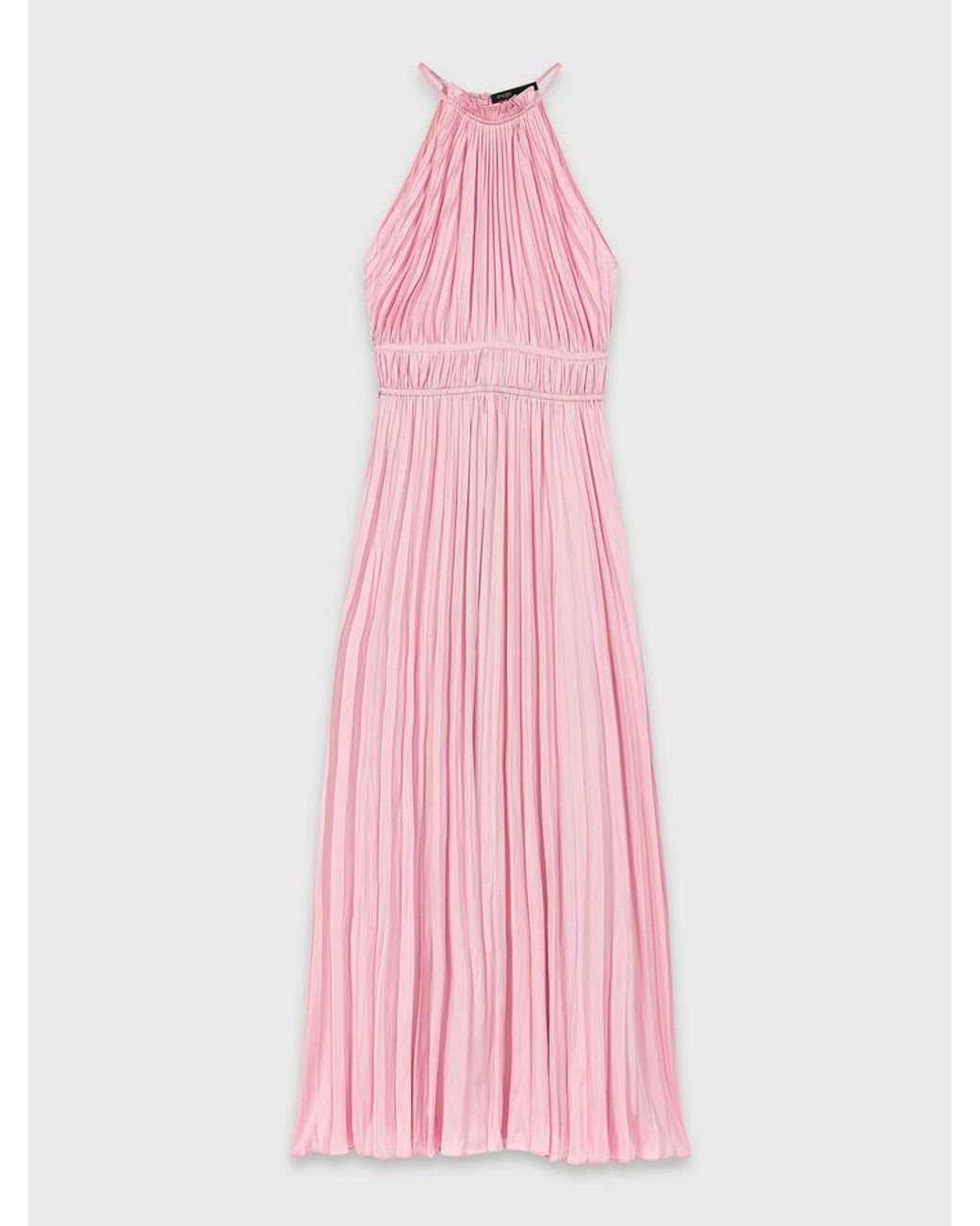 Maje Pink Pleated Maxi Dress