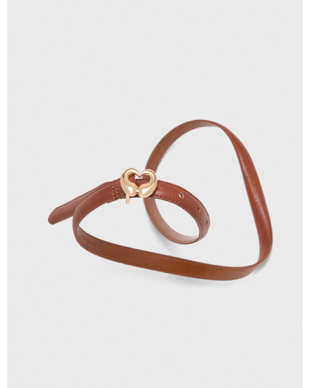 Maje White Slim Smooth Leather Logo Belt