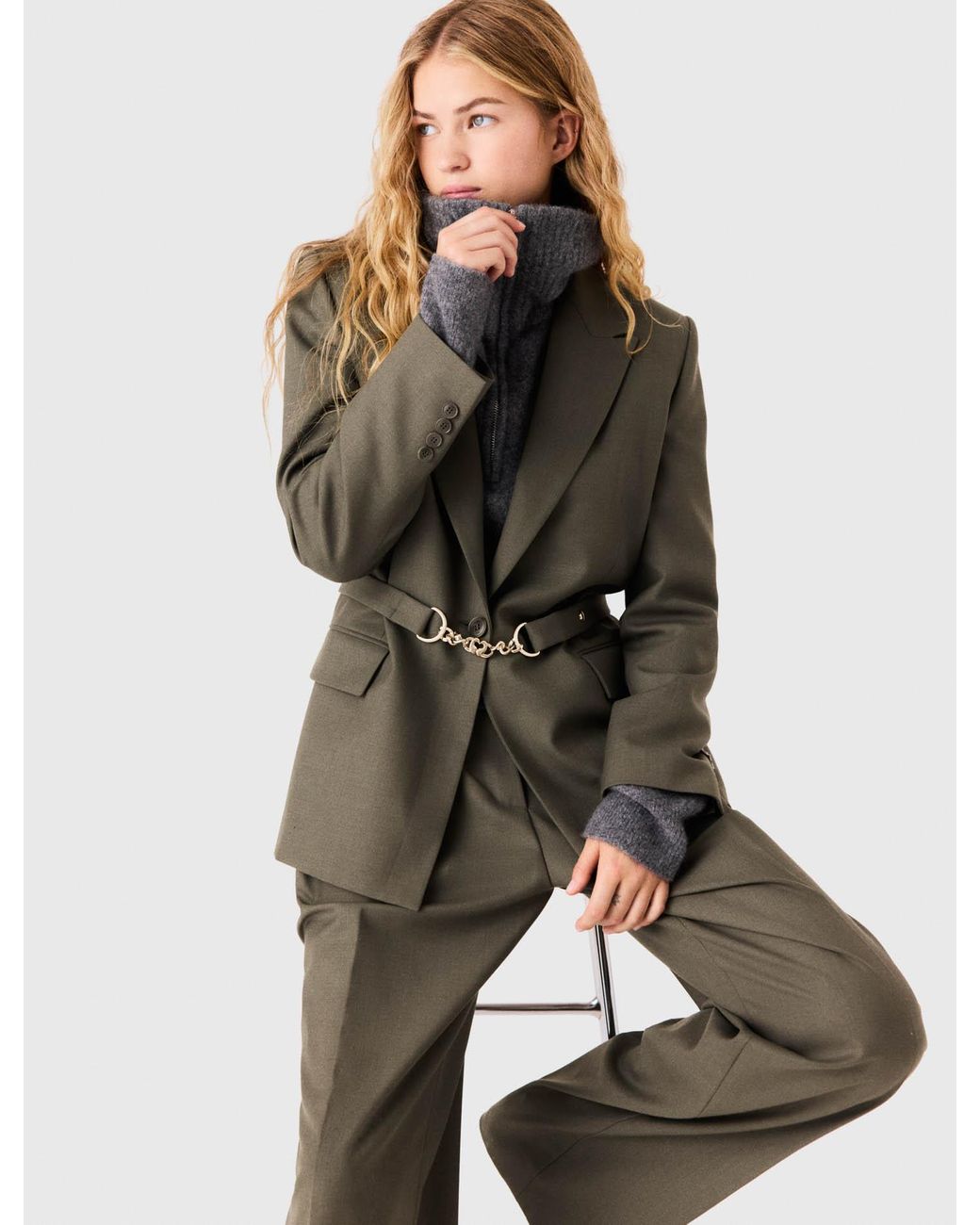 Maje Green Einreihiger Blazer