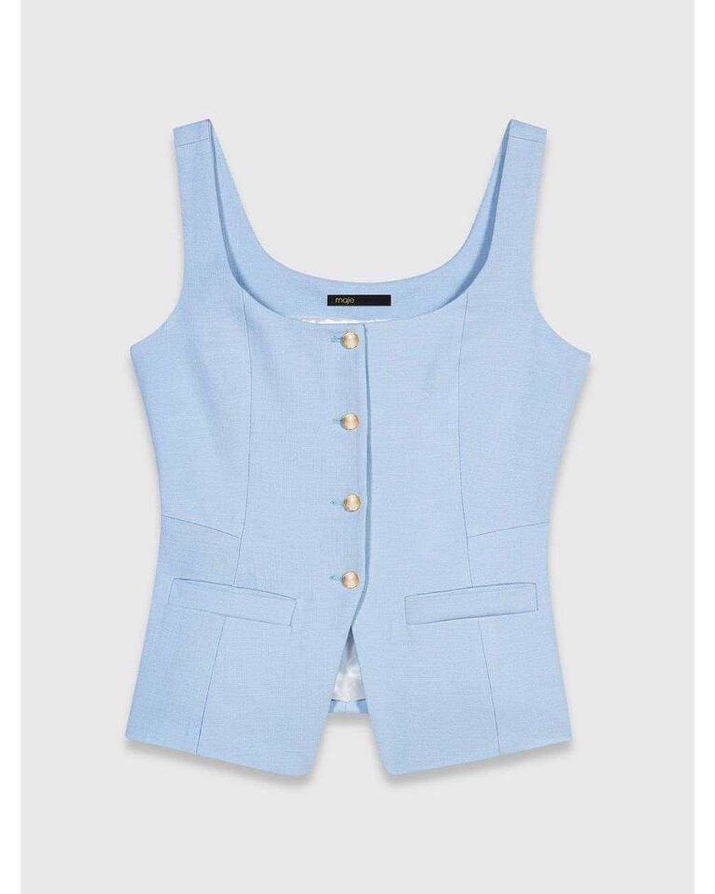 Maje Blue Long Tailored Jacket