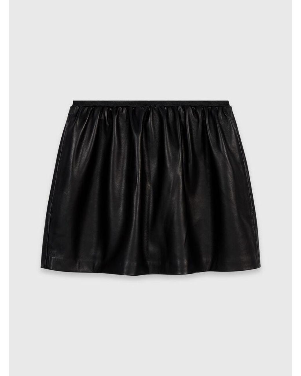Maje Black Short Leather Skirt