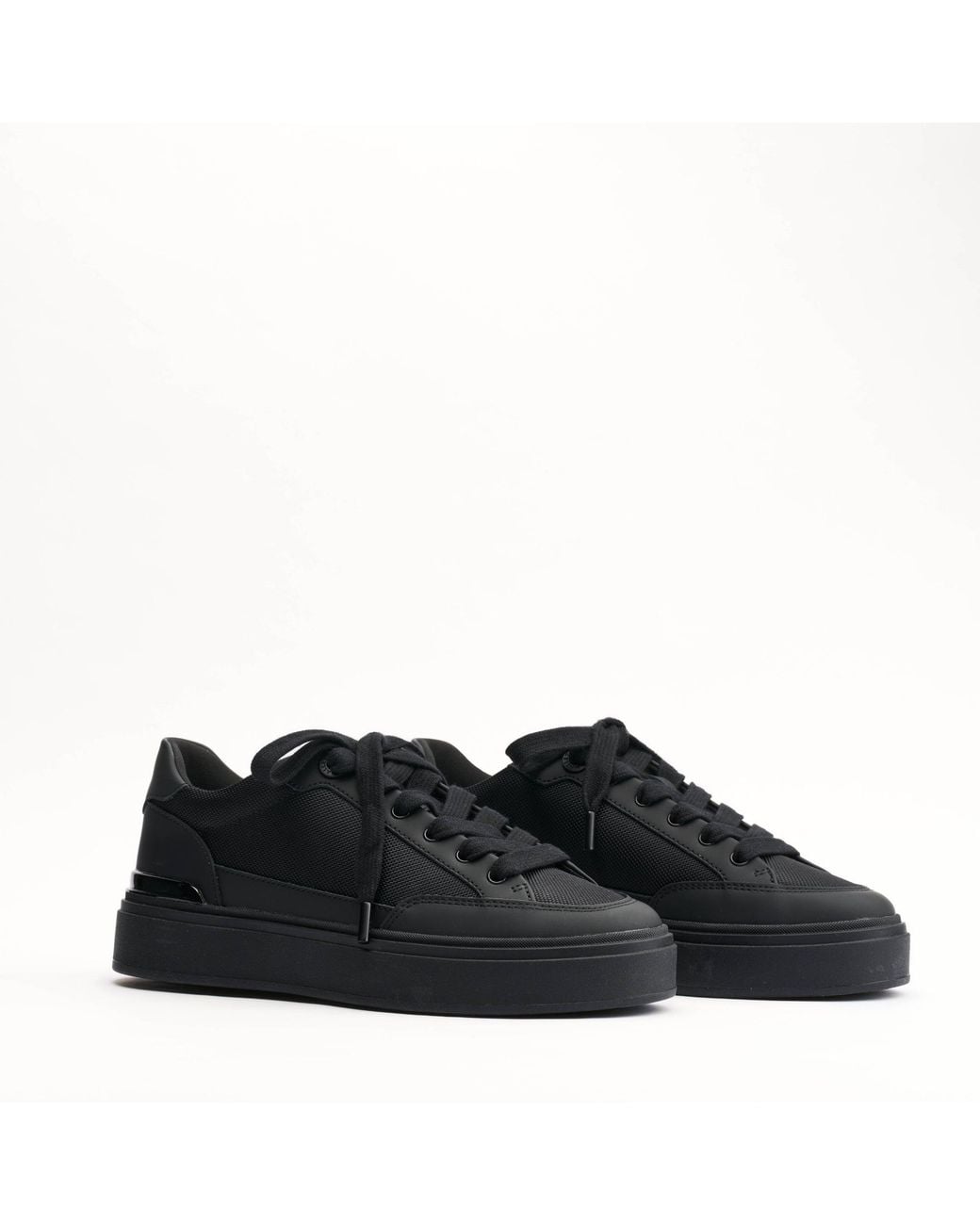 Mallet London Black Mallet Lansbury Leather & Nylon Trainers for men