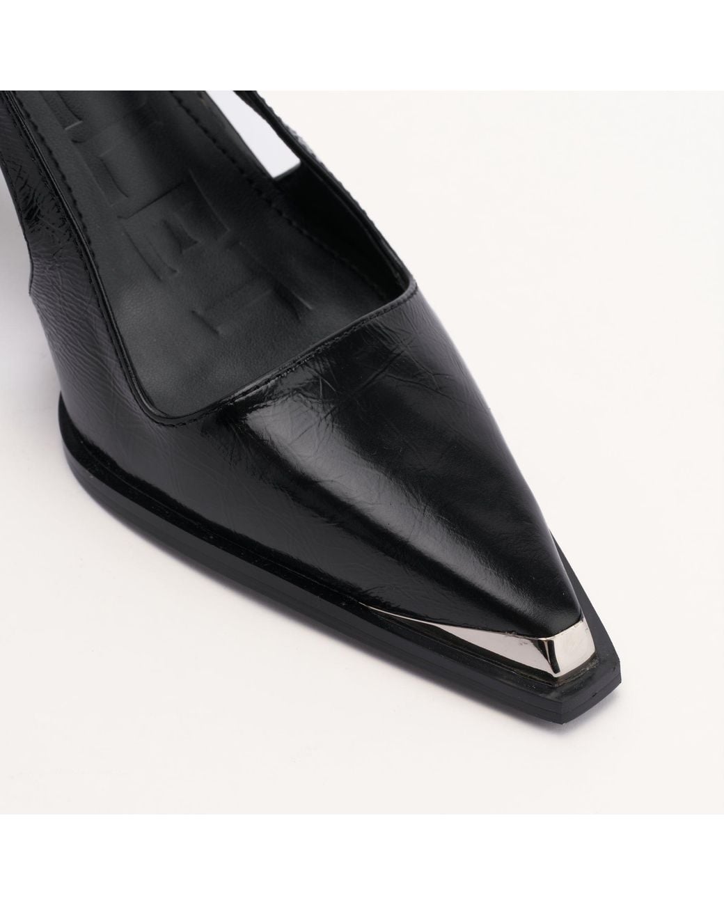 Mallet London Black Mallet Selene Leather Slingback Heels