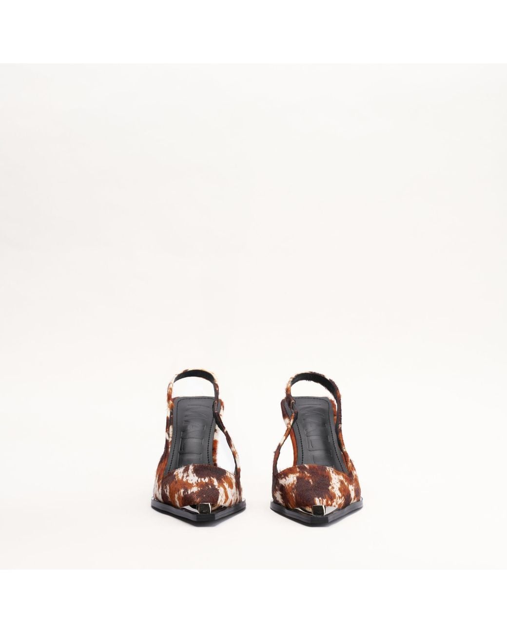 Mallet London Brown Mallet Selene Leather Pony Slingback Heels