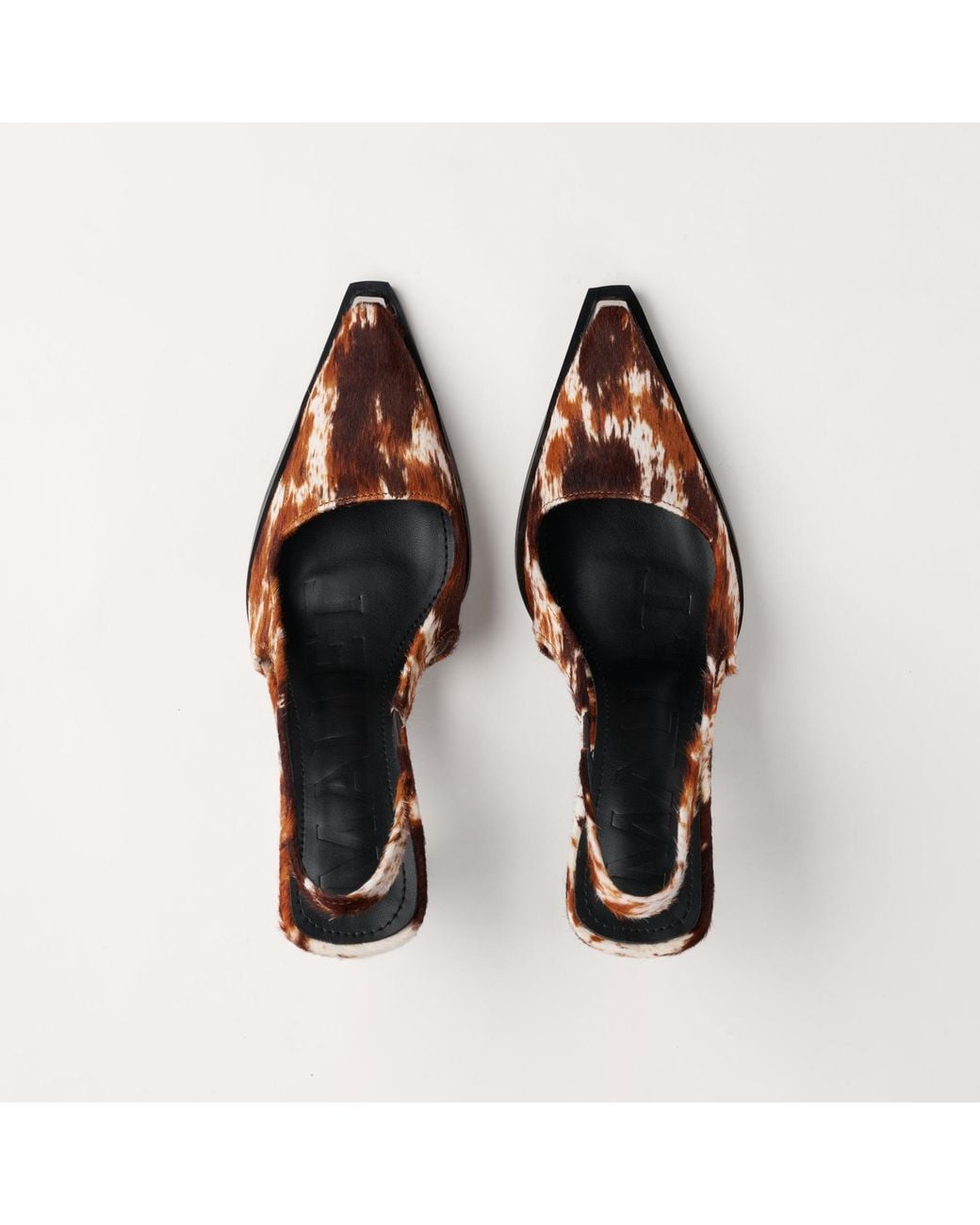 Mallet London Brown Mallet Selene Leather Pony Slingback Heels