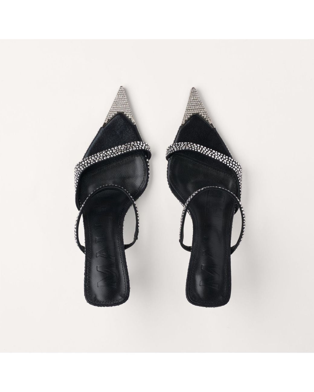 Mallet London White Mallet Frederica Swarovski Crystal Leather Heels