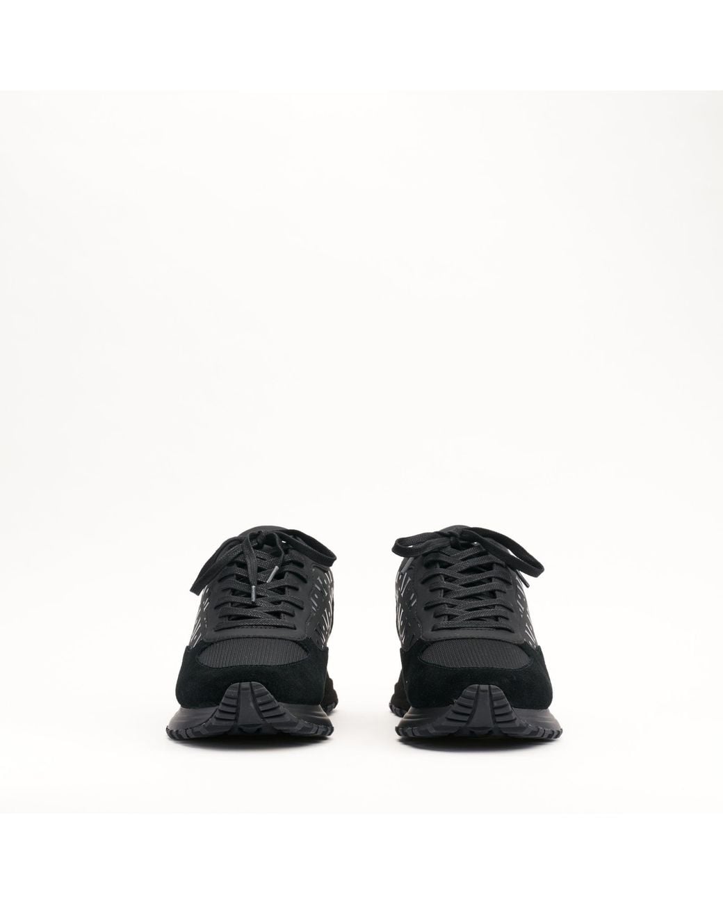 Mallet London Black Mallet Popham Essential Gloss Leather Trainers for men
